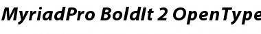 Myriad Pro Bold Italic Font Title Preview