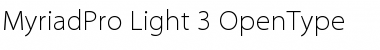 Myriad Pro Light Font Title Preview