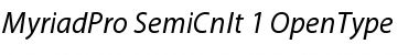 Myriad Pro SemiCondensed Italic Font Title Preview