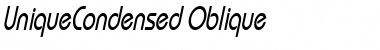 UniqueCondensed Oblique Font Title Preview