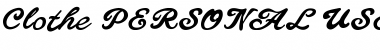 Clothe PERSONAL USE ONLY Regular Font Title Preview