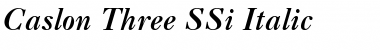 Caslon Three SSi Italic Font Title Preview