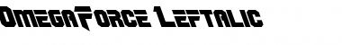 OmegaForce Leftalic Italic Font Title Preview