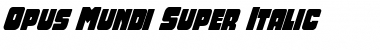 Opus Mundi Super-Italic Italic Font Title Preview