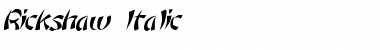 Rickshaw Italic Italic Font Title Preview
