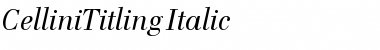 CelliniTitling-Italic Regular Font Title Preview