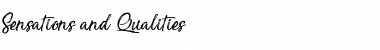 Sensations and Qualities Regular Font Title Preview