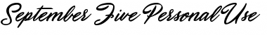 September Five Personal Use Regular Font Title Preview