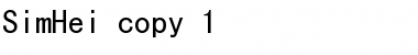 SimHei Regular Font Title Preview
