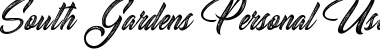 South Gardens Personal Use Regular Font Title Preview