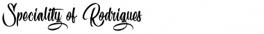 Speciality of Rodrigues Regular Font Title Preview