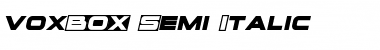 voxBOX Semi-Italic Semi-Italic Font Title Preview