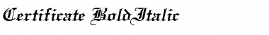 Certificate BoldItalic Font Title Preview