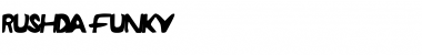 RUSHDA Funky Font Title Preview