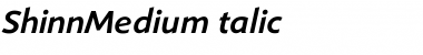 ShinnMediumItalic Regular Font Title Preview
