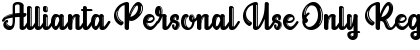 Allianta Personal Use Only Regular Font Title Preview