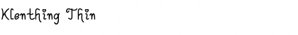 Klenthing Thin Font Title Preview