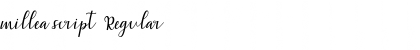 millea script Regular Font Title Preview