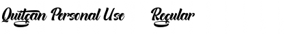 Quitgan Personal Use !!! Regular Font Title Preview