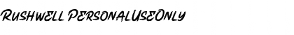 Rushwell PersonalUseOnly Font Title Preview
