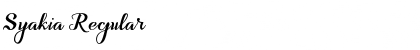 Syakia Regular Font Title Preview