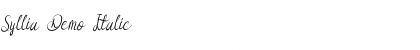Syllia Demo Italic Font Title Preview