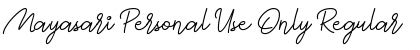 Mayasari Personal Use Only Regular Font Title Preview