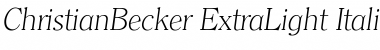 ChristianBecker-ExtraLight Italic Font Title Preview