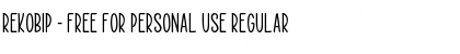 Rekobip - Free For Personal Use Regular Font Title Preview