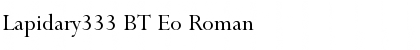 Lapidary333 BT Eo Roman Font Title Preview