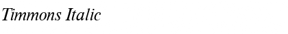 Timmons Italic Font Title Preview