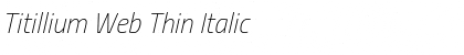 Titillium Web Thin Italic Font Title Preview