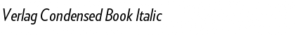 Verlag Condensed Book Italic Font Title Preview