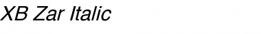 XB Zar Italic Font Title Preview