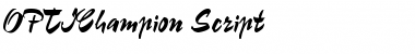 OPTIChampion Script Font Title Preview