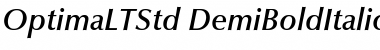 Optima LT Std DemiBold Demibold Italic Font Title Preview