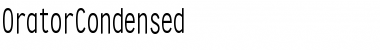 OratorCondensed Regular Font Title Preview