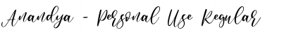Anandya - Personal Use Regular Font Title Preview
