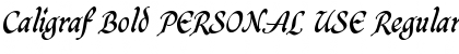 Caligraf Bold PERSONAL USE Regular Font Title Preview