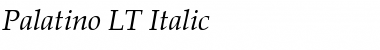 Palatino LT Italic Font Title Preview