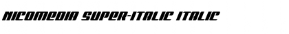Nicomedia Super-Italic Italic Font Title Preview