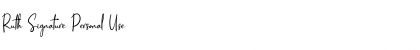 Ruth Signature Personal Use Font Title Preview