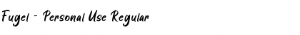 Fugel - Personal Use Regular Font Title Preview