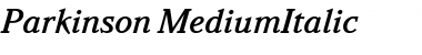 Parkinson Italic Font Title Preview