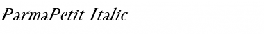 ParmaPetit Italic Font Title Preview