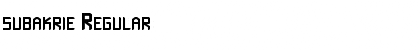 subakrie Regular Font Title Preview