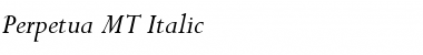 Perpetua MT Italic Font Title Preview