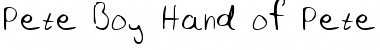 Pete-Boy <> Hand of Pete-Boy Regular Font Title Preview