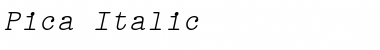 Pica Italic Font Title Preview