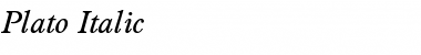 Plato Italic Font Title Preview